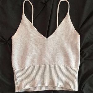 Light blue knit brandy tank